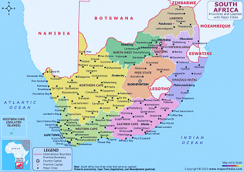 South Africa Map | HD Political Map of South Africa to Free Download